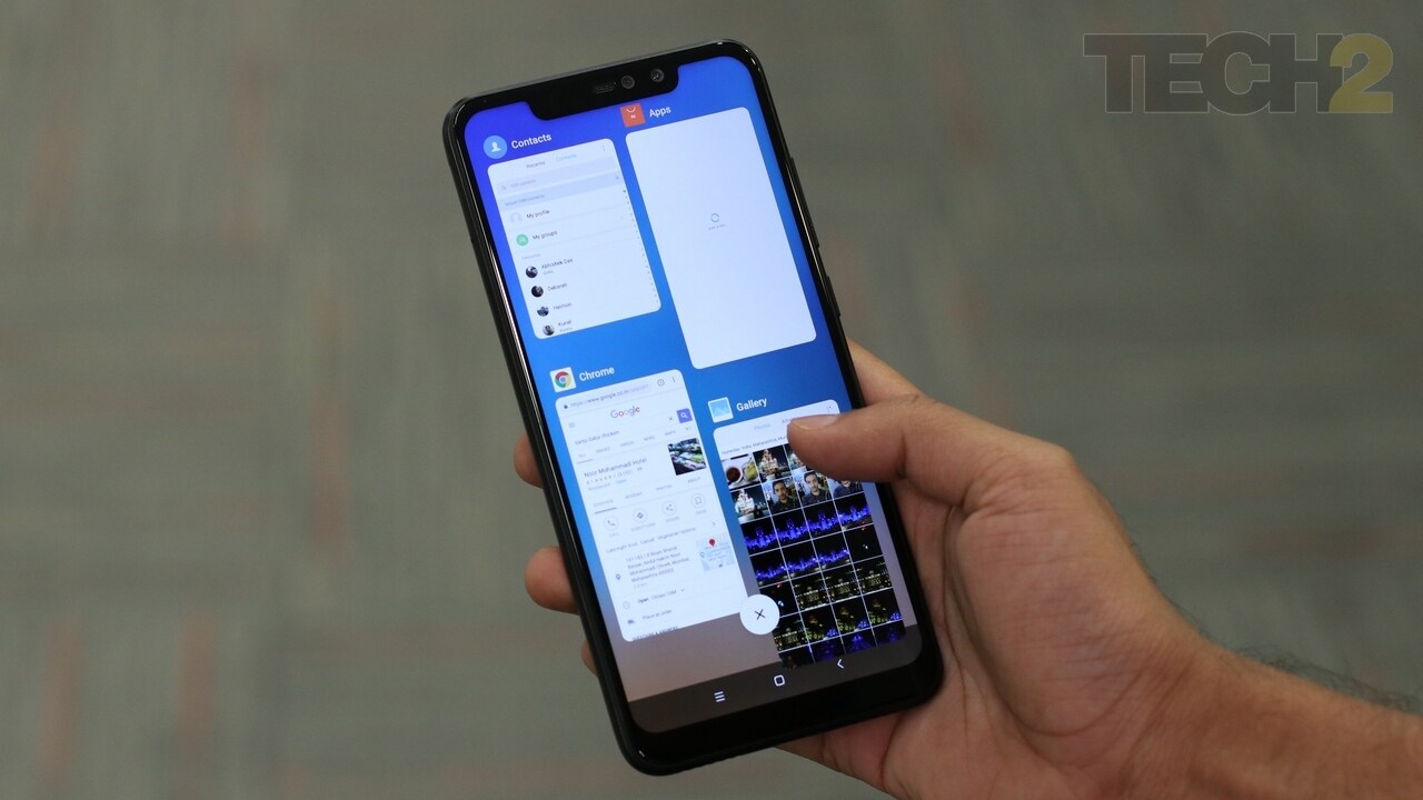 The recent apps section now has a card like layout to make full use of the 19:9 display. Image: tech2/ Sachin